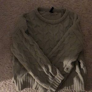 chunky mint green fleece sweater